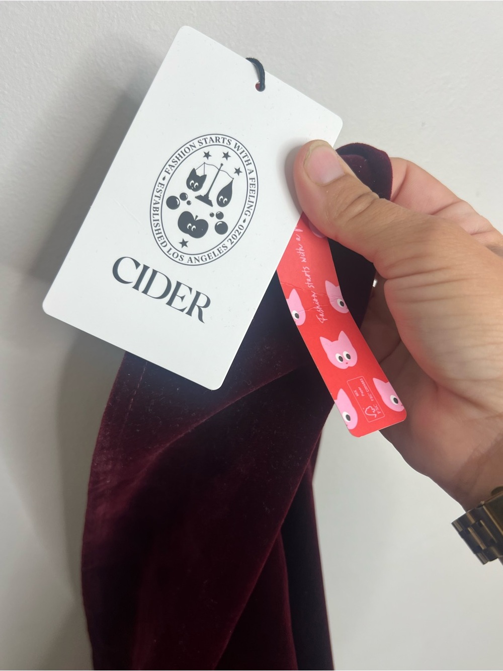 Sleeveless Velvet Bow-Back Midi Dress in Burgundy- Cider- Large - Picture 5 of 10